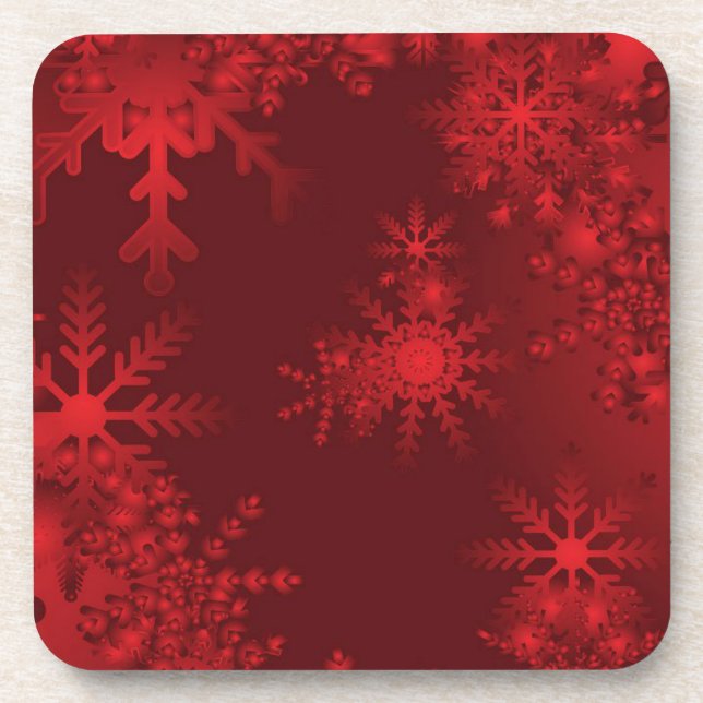Red Snowflakes Coaster (Front)