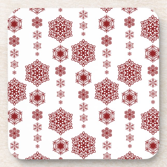 Red Snowflakes Coasters (Front)