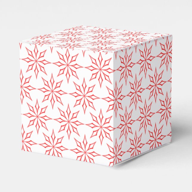 Red snowflakes favor box (Front Side)