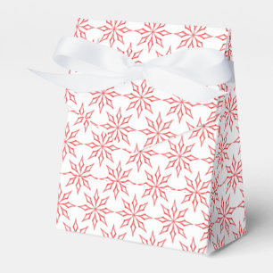 Red snowflakes favour box with ribbon