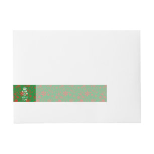 Red Snowflakes KEEP CALM AND Your Creative Text Wraparound Address Label