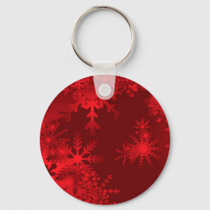 Red Snowflakes Keychain