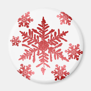 Red Snowflakes Magnet