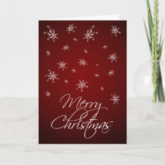 Red Snowflakes - Merry Christmas Holiday Card