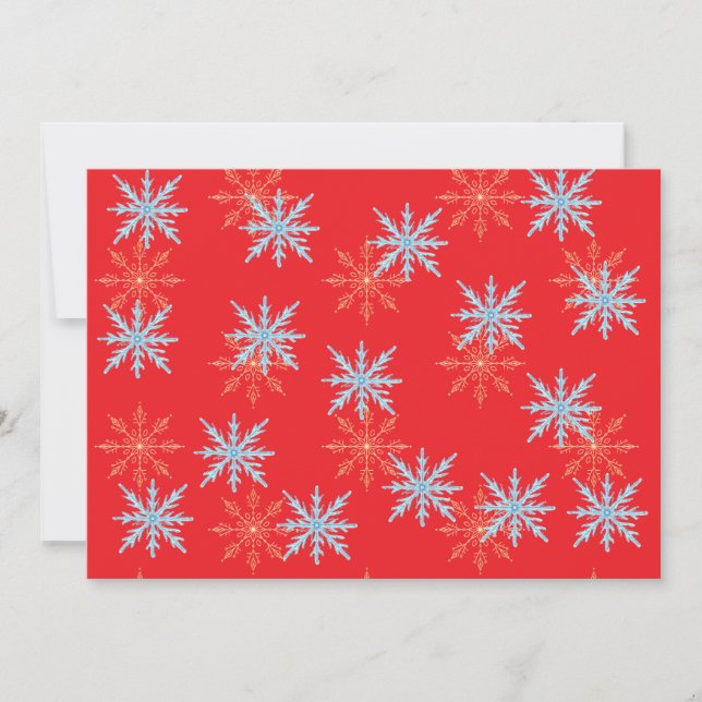 Red Snowflakes Merry Christmas Script with 2026 Wr Invitation (Front)