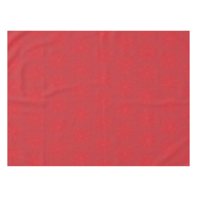 Red Snowflakes on Cranberry Christmas Tablecloth (Front (Horizontal))