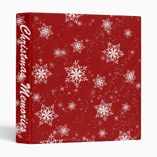 Red Snowflakes Photo Album or Scrapbook Binder