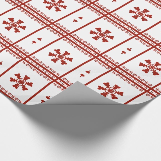 Red Snowflakes Wrapping Paper (Corner)