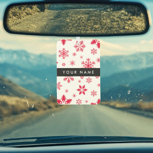 Red Snowflakes, Your name, Personalize Air Freshener