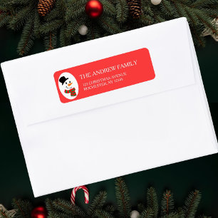Red Snowman Christmas Adress
