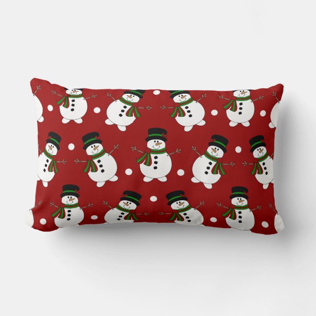 Red Snowman Pillow (Front)