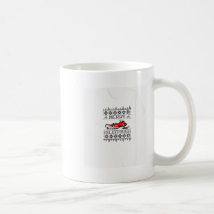 Red Snowmobile Holiday Sweater Merry Sledmas Ugly  Coffee Mug