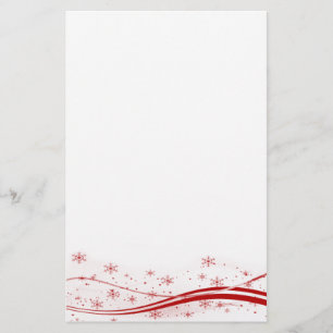 Red Snowy Christmas Stationery