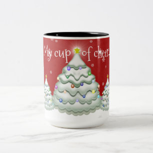 Red Snowy Christmas Tree Mug