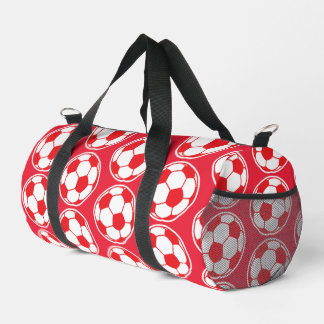 Red Soccer Ball Pattern Screwball Graphics Duffle Bag