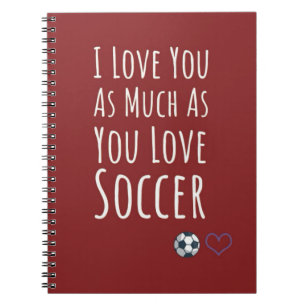 Red Soccer Gifts Player Sports For Kids Boy Sporty Notebook