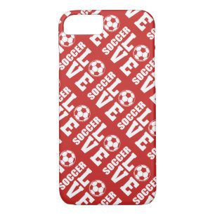 Red Soccer Love Pattern iPhone 8/7 Case