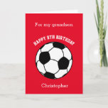 Red Soccer Sport 9th Birthday Card<br><div class="desc">A personalized red soccer 9th birthday card for son, grandson, nephew, etc. You can easily personalize the front of this soccer birthday card with his name and age if it's a different age. The inside reads a birthday message, which you can easily edit as well. You can personalize the back...</div>
