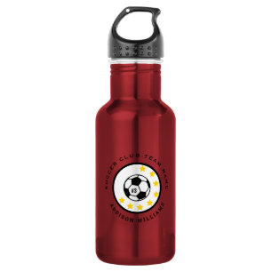 Red Soccer Team Jersey Number Personalized 532 Ml Water Bottle