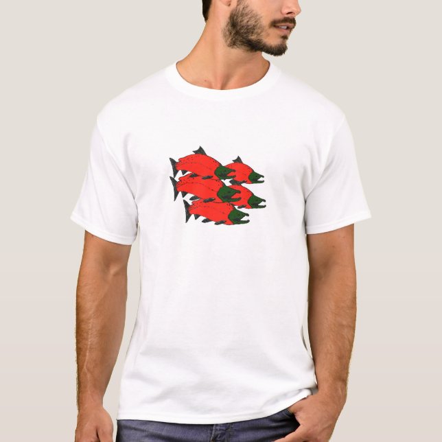 Red Sockeye Salmon Art T-Shirt (Front)