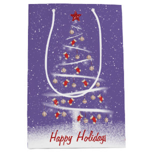 Red Socks and Baseball Christmas Tree Medium Gift  Medium Gift Bag