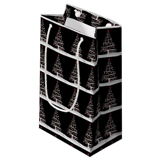 Red Socks and Baseball Christmas tree Small Gift Bag (Front Angled)