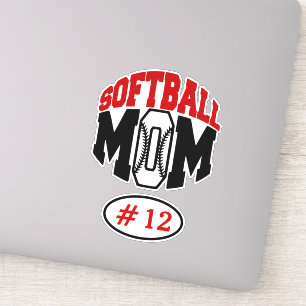 Red Softball Mom Contour