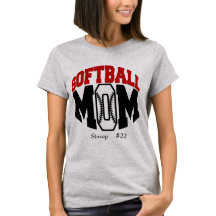Red Softball Mom Personalized