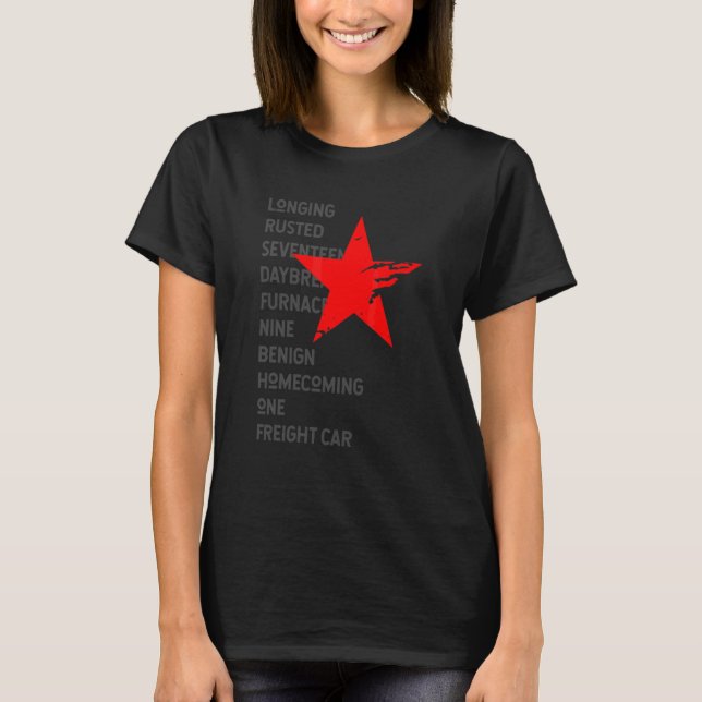 Red Soldier Trigger Words Winter Star Hero T-Shirt (Front)