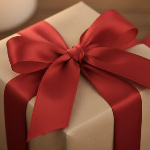 Red Solid Color Simple Minimalist Satin Ribbon