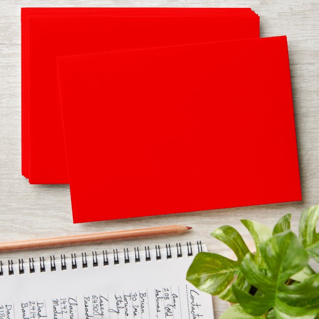 Red Solid Colour | Classic | Elegant | Trendy  Envelope (Stacked)