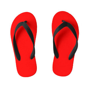 Red Solid Colour   Classic   Elegant   Trendy  Kid's Flip Flops