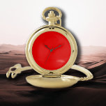 Red Solid Colour | Classic | Elegant | Trendy  Pocket Watch<br><div class="desc">Red Solid Colour | Classic | Elegant | Trendy | Stylish</div>