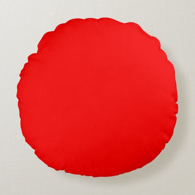 Red Solid Colour | Classic | Elegant | Trendy  Round Pillow (Front)