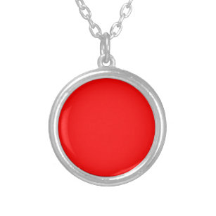 Red Solid Colour   Classic   Elegant   Trendy  Silver Plated Necklace