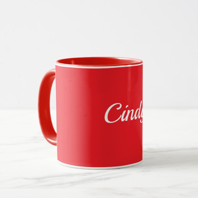 Red, solid red color TEMPLATE, customizable, Mug (Front Left)