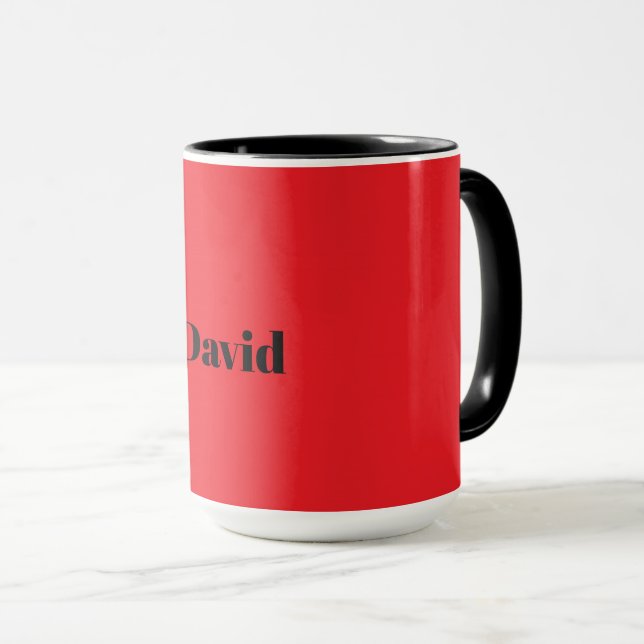 Red, solid red TEMPLATE, black text, Mug (Front Right)