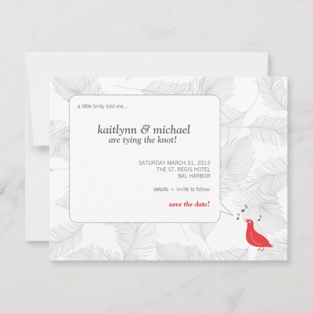 Red Songbird Enregistrer la carte de date (Devant)