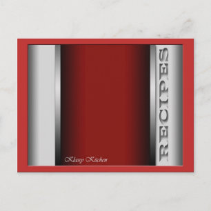 Red Sophisticated Recipe Cards