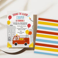 Red Sound The Alarm Fire Engine 1st Birthday