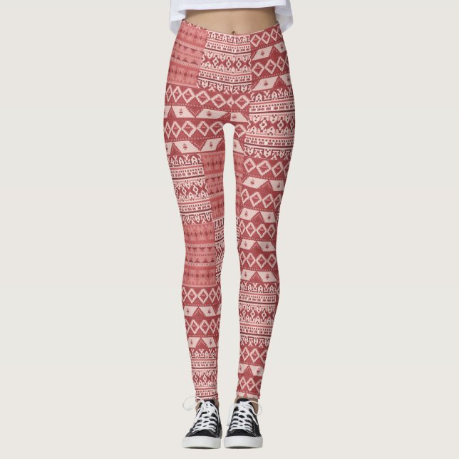 Red Southwest Pattern Leggings (Devant)