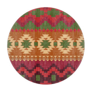 red southwest pattern -  western abstract art cutting board