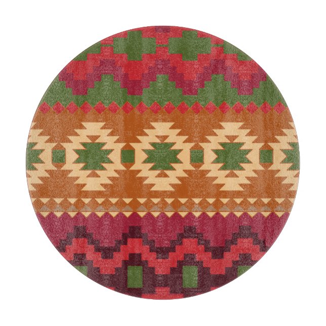 red southwest pattern -  western abstract art cutting board (Front)