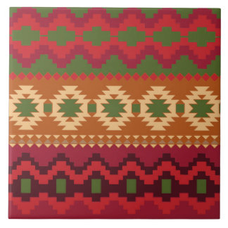 red southwest pattern -  western abstract art tile