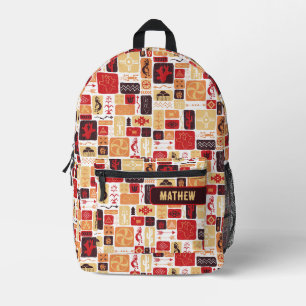 Red Southwest Printed Backpack