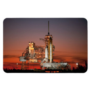 Red Space Shuttle Spaceship Atlantis on Launch Pad Magnet