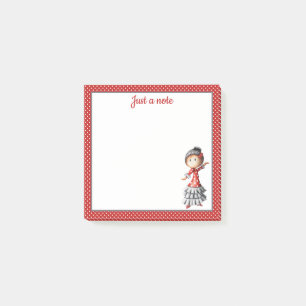 Red Spanish Sevillana Flamenco Dancer Personalized Post-it Notes