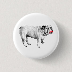 red spark, bulldog calm 1 inch round button