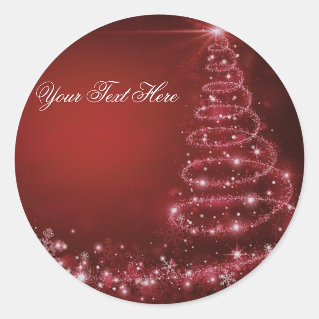 Red Sparkle Christmas Tree Sticker (Front)