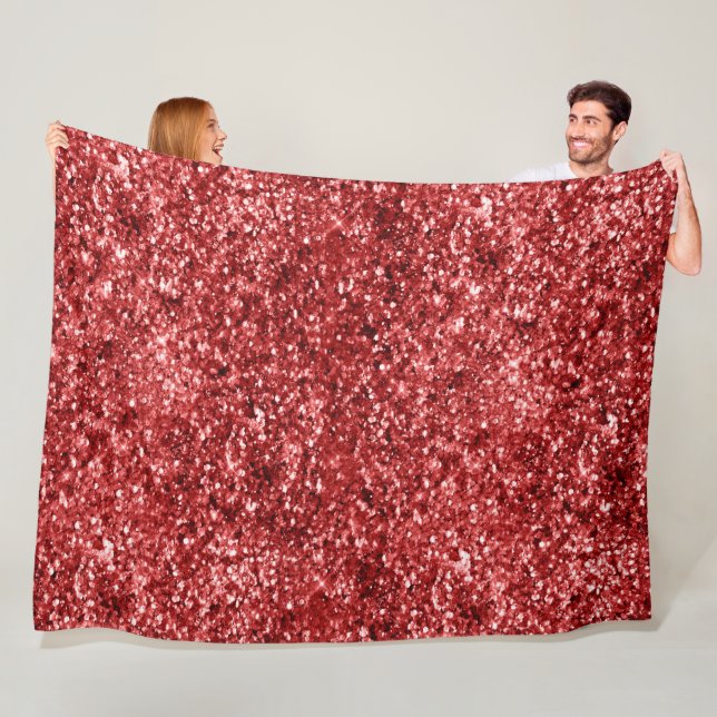 Red Sparkle Glitter              Fleece Blanket (In Situ)